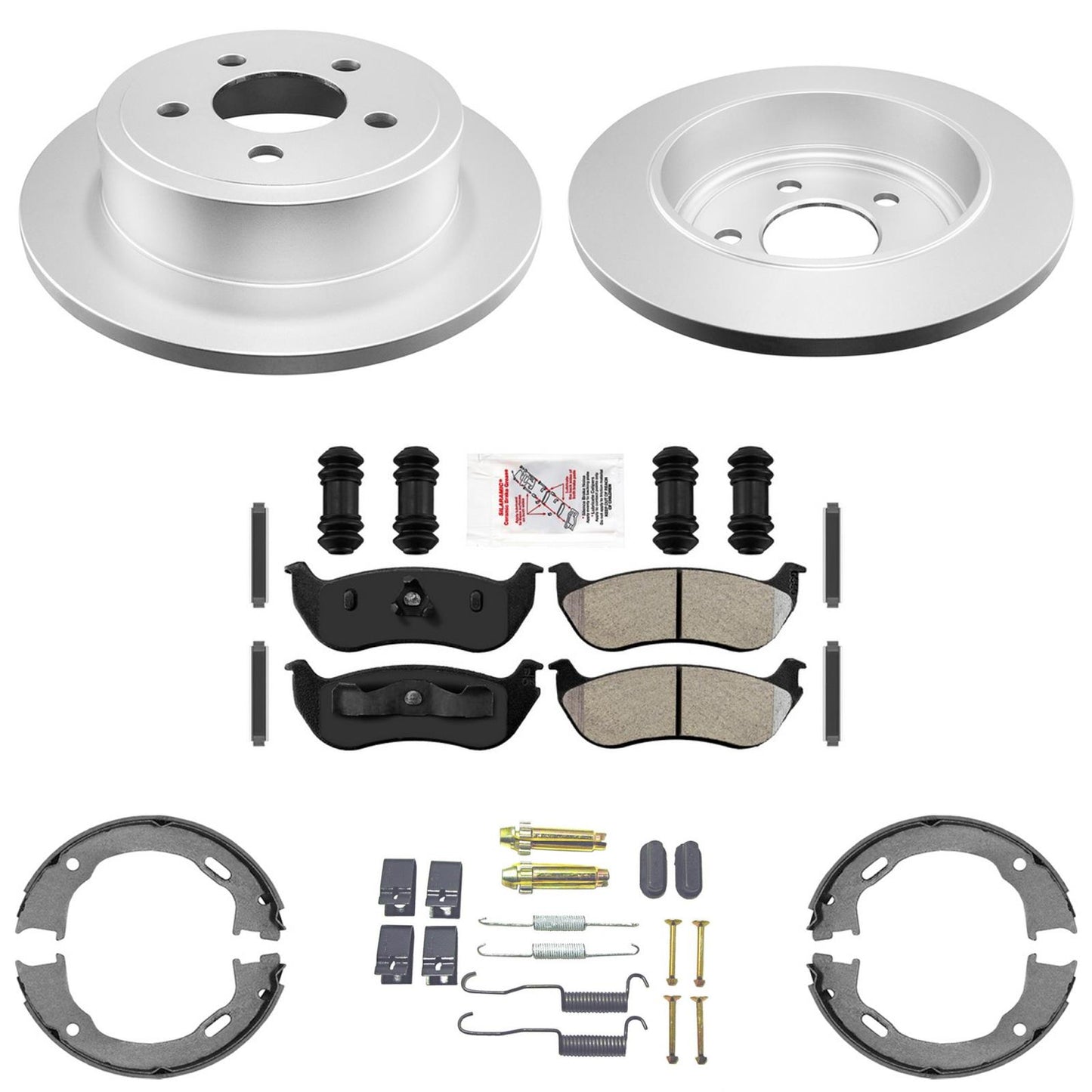 Rear Coated Disc Brake Rotors Brake Pads for Jeep Wrangler 2003 2004 2005 2006