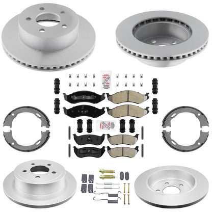 Front Rear Coated Disc Brake Rotors Brake Pads for Jeep Wrangler 2003 2005 2006
