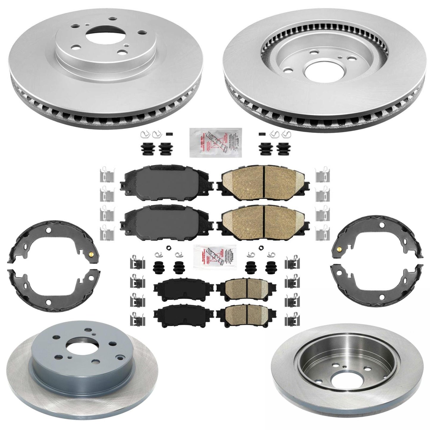Front Rear Coated Disc Brake Rotors Brake Pads for Toyota Mirai 2016 2019 2020