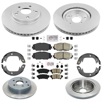 Front Rear Coated Disc Brake Rotors Brake Pads for Toyota Prius V 2012 2015 2018