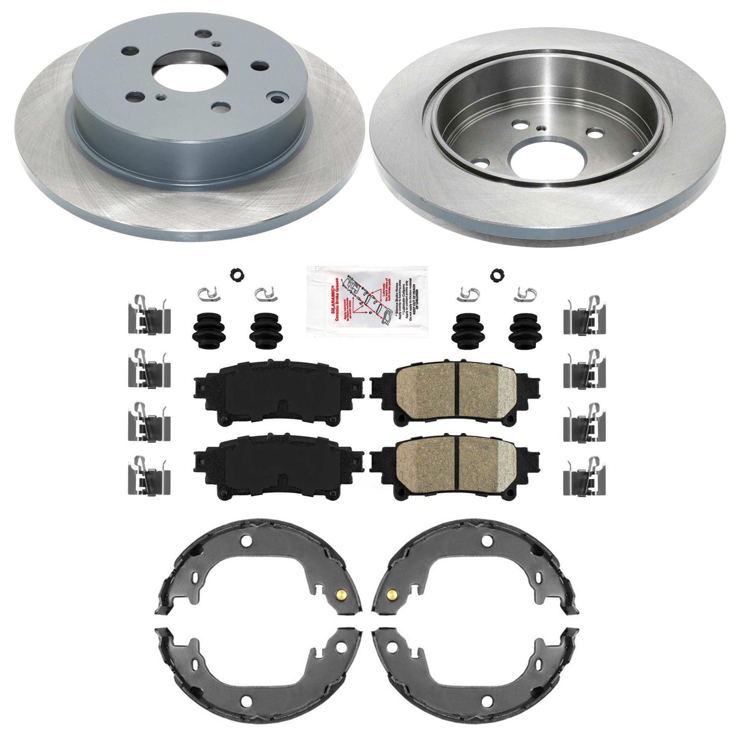 Rear Coated Disc Brake Rotors Brake Pads for Toyota Mirai & Prius V 2016-2020