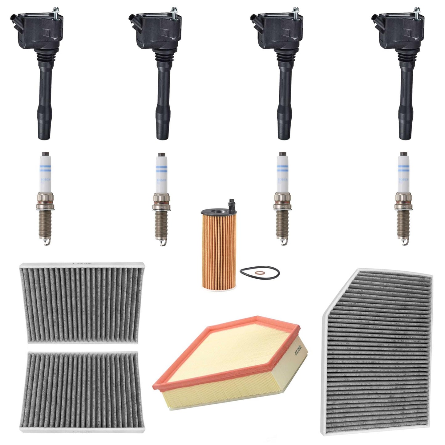 Ignition Coil Platinum Spark Plugs Tune Up Kit For BMW X3 2.0L 2018 2019 2024