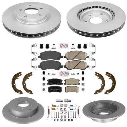 F&R Coated Disc Brake Rotors Brake Pads for Mitsubishi Outlander 3Rd Row 08-12