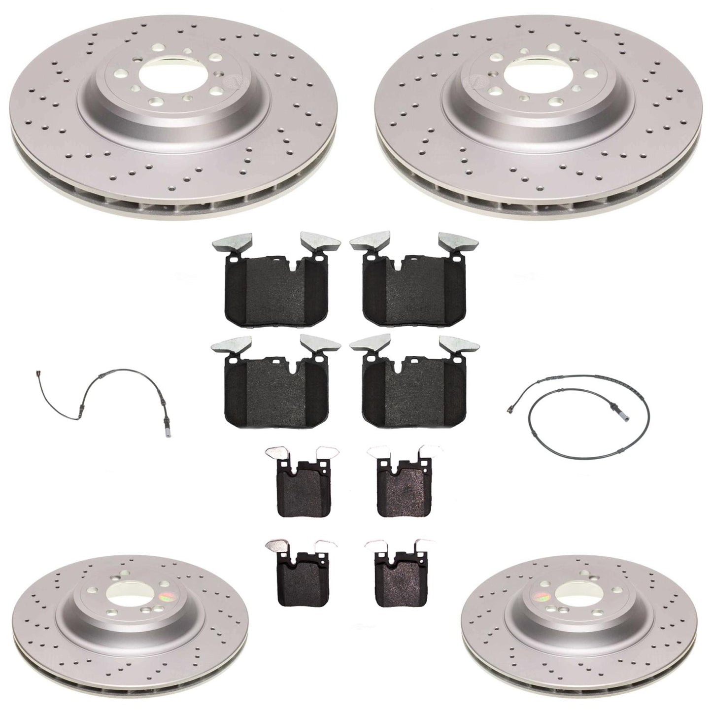 Drilled & Coated Disc Brake Rotors & Brake Pads for BMW M4 2015 2016 2018 2020