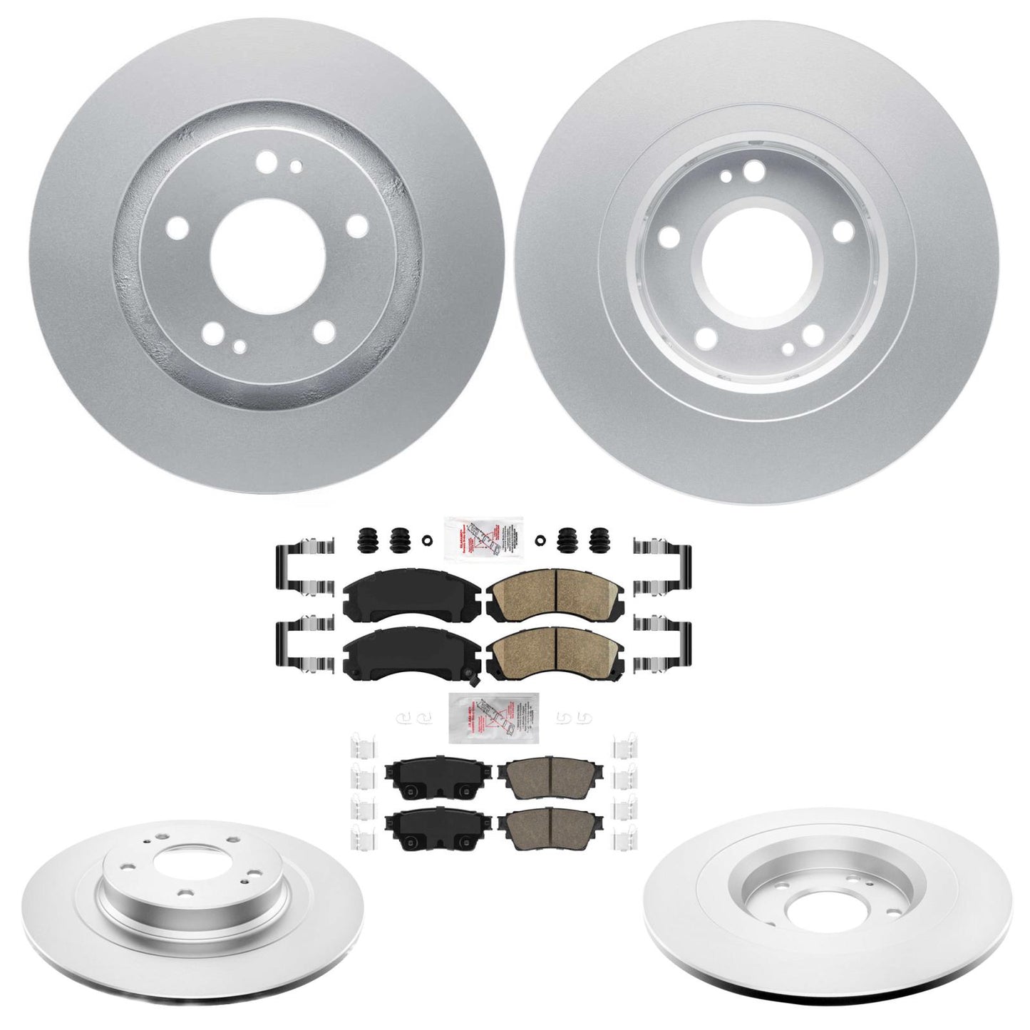 Front and Rear Coated Disc Brake Rotors Pads for Mitsubishi Outlander PHEV 18-22