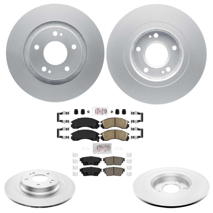 Front and Rear Coated Disc Brake Rotors Pads for Mitsubishi Outlander PHEV 18-22