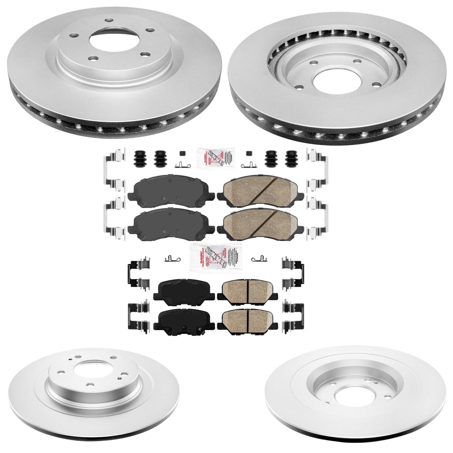 F&R Coated Disc Brake Rotors Brake Pads for Mitsubishi Outlander Sport 2013-2025