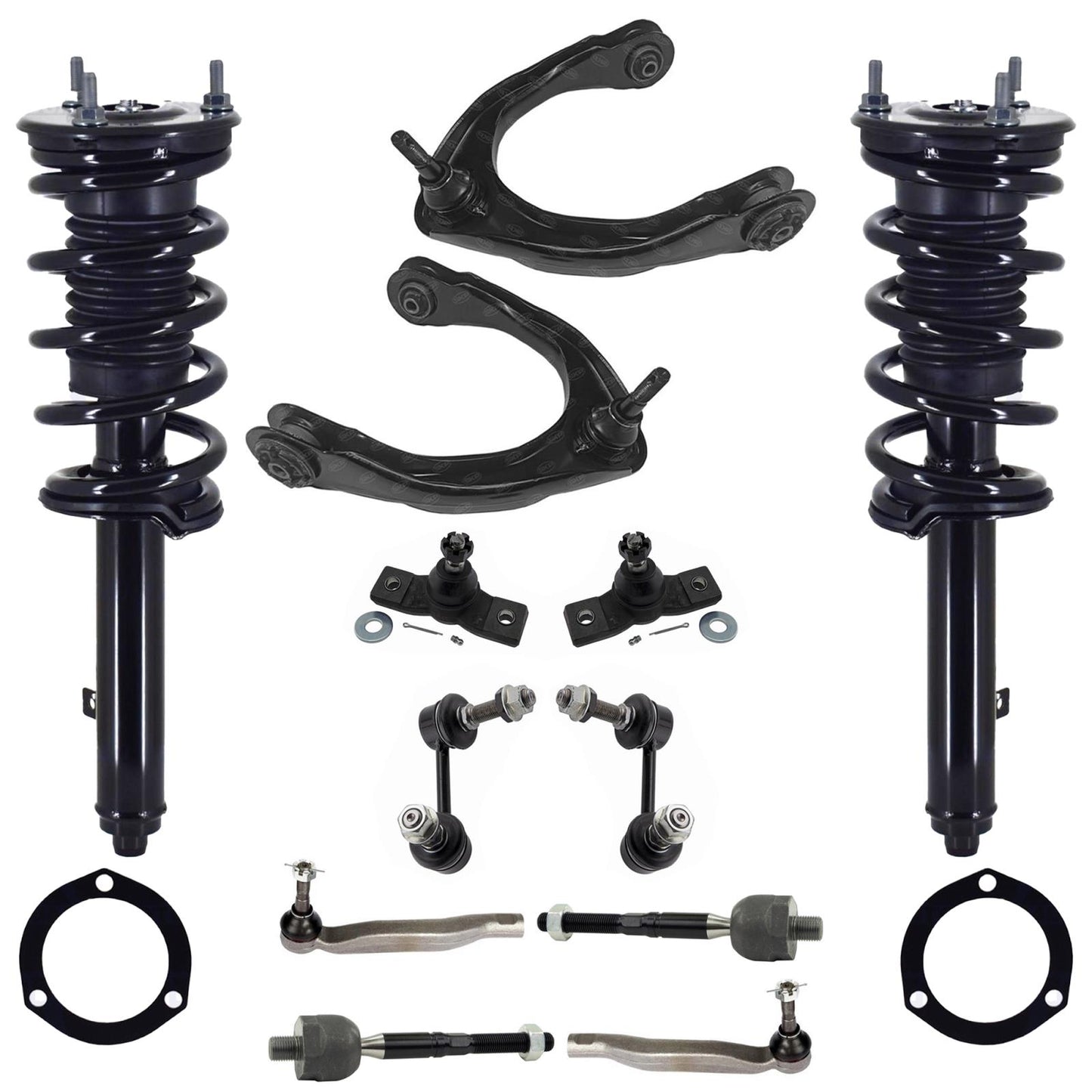 Front Struts Upper Control Arms Ball Joints Tie Rods Links For IS300 16-18 AWD