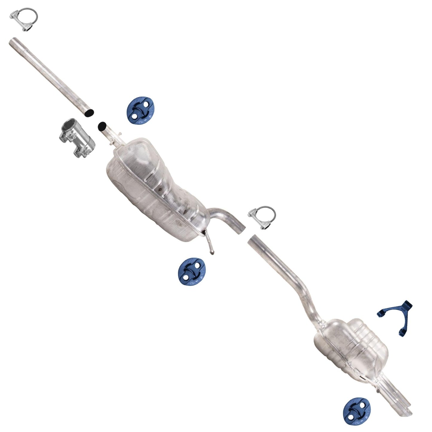 Exhaust System Front & Rear Mufflers for Volkswagen Jetta 1.4L 2016 2017 2018