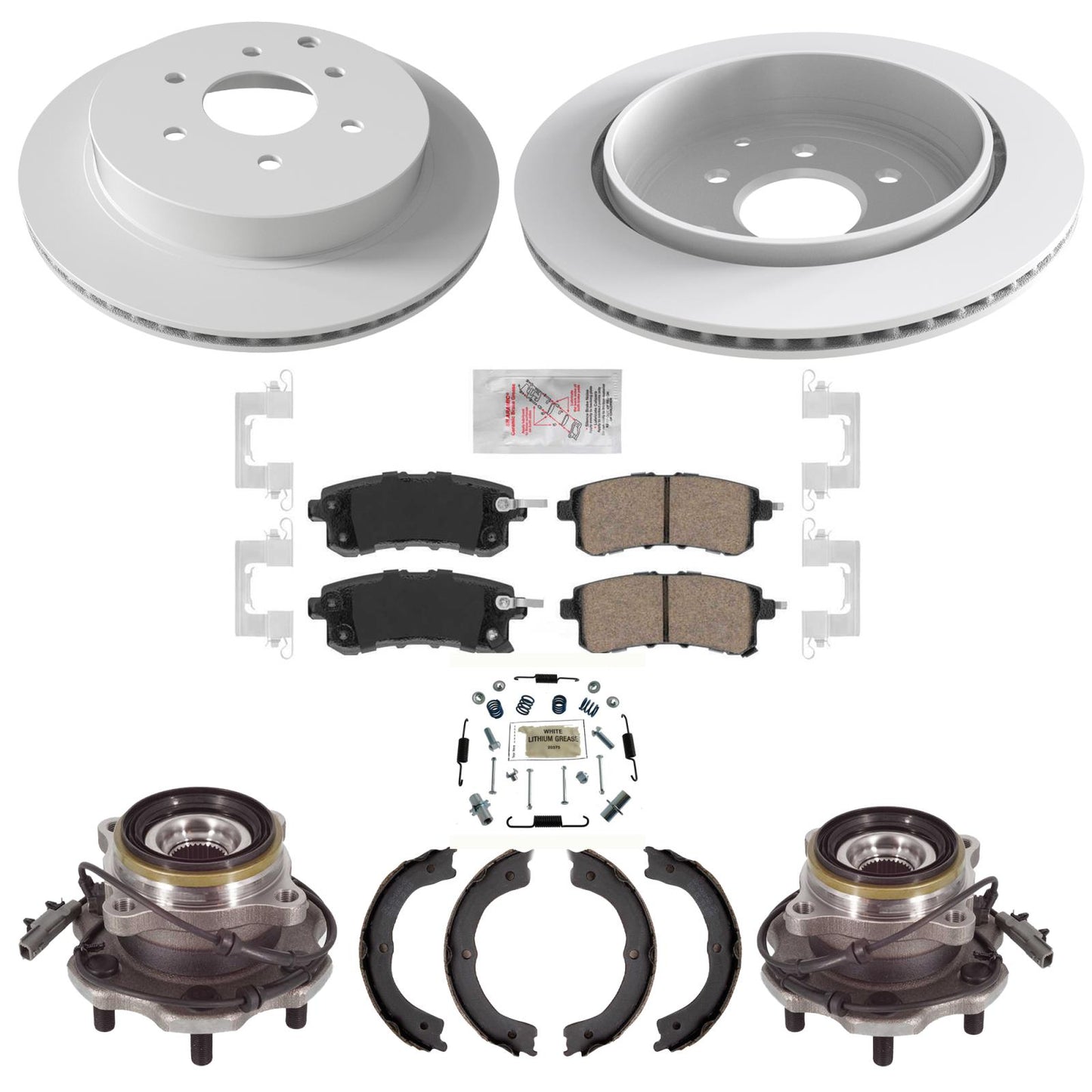 Rear Coated Disc Brake Rotors Brake Pads for Infiniti QX56 QX80 2011 2018 2022
