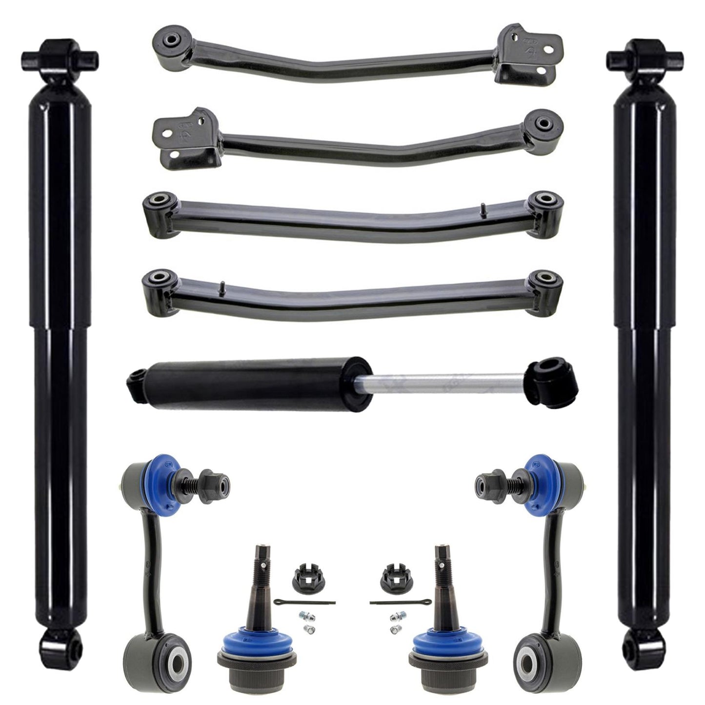 Steering Damper Shocks Control Arms Ball Joints & Links For Wrangler 2018-2024
