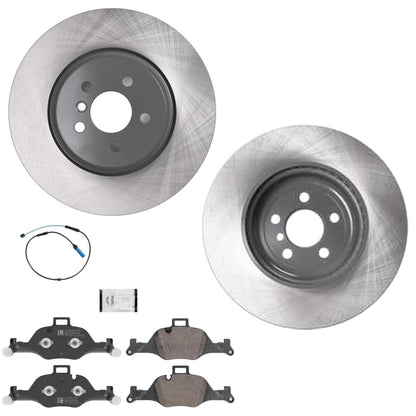 Coated Front Disc Brake Rotors & Brake Pads Sensor for 530I 530e 18-22 348MM