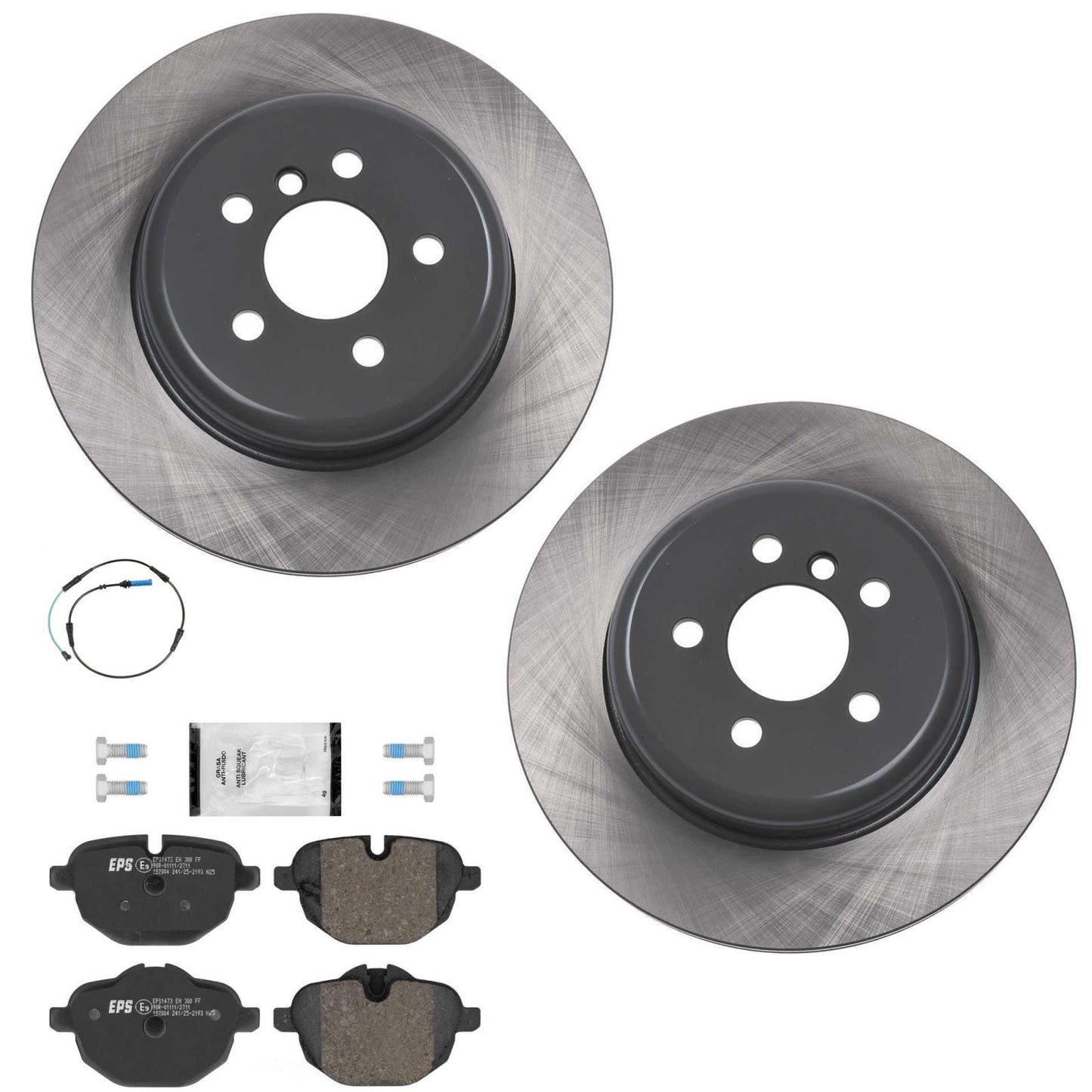 Coated Rear Disc Brake Rotors & Brake Pads Sensor for 530I 530e 18-22 330MM