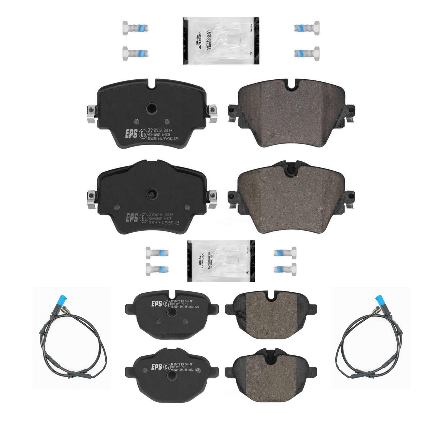 Front & Rear Disc Brake Pads Sensors for BMW X3 2018 2019 2020 2021 2022 2.0L