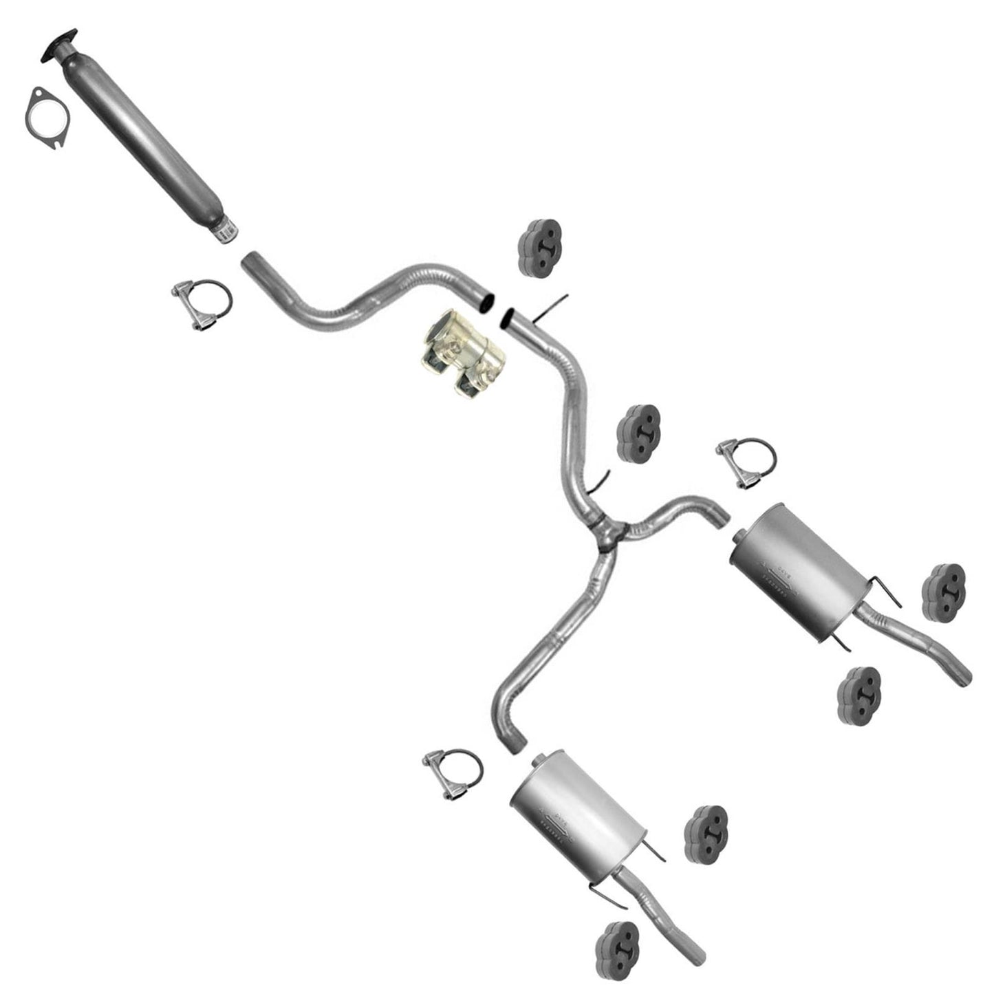 Exhaust System Resonator Pipe Dual Muffler For 2006-2011 Chevrolet Impala 3.9L