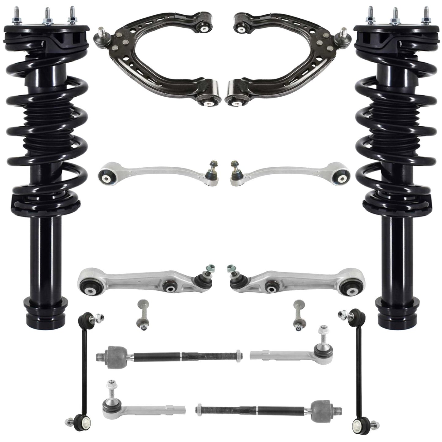Front Struts Control Arms Tie Rods & Links For Tesla S 16-19 All Wheel Drive
