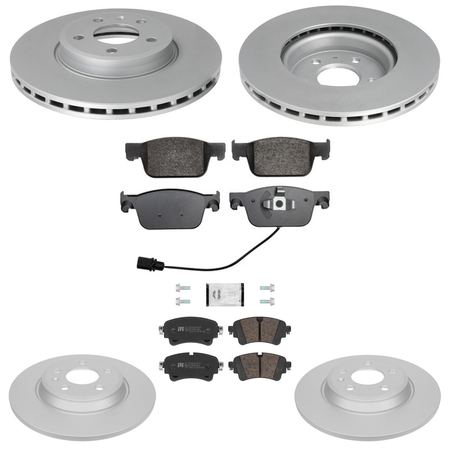Front Rear Disc Brake Rotors & Euro R90 Pads for Audi A4 2017 2018 2019 2020