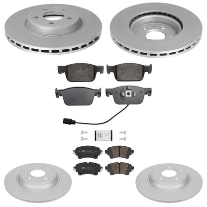 Front Rear Disc Brake Rotors & Euro R90 Pads for Audi A4 2017 2018 2019 2020