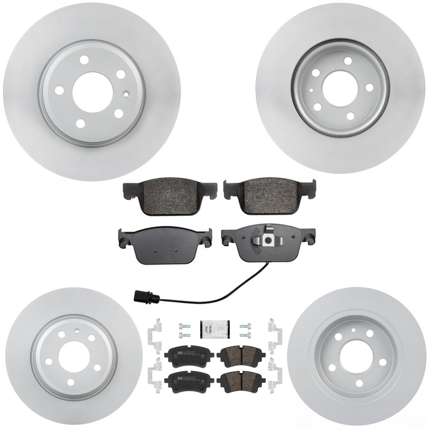 Front Rear Disc Brake Rotors & Euro R90 Pads for Audi A4 Quattro 2021 2022 2025