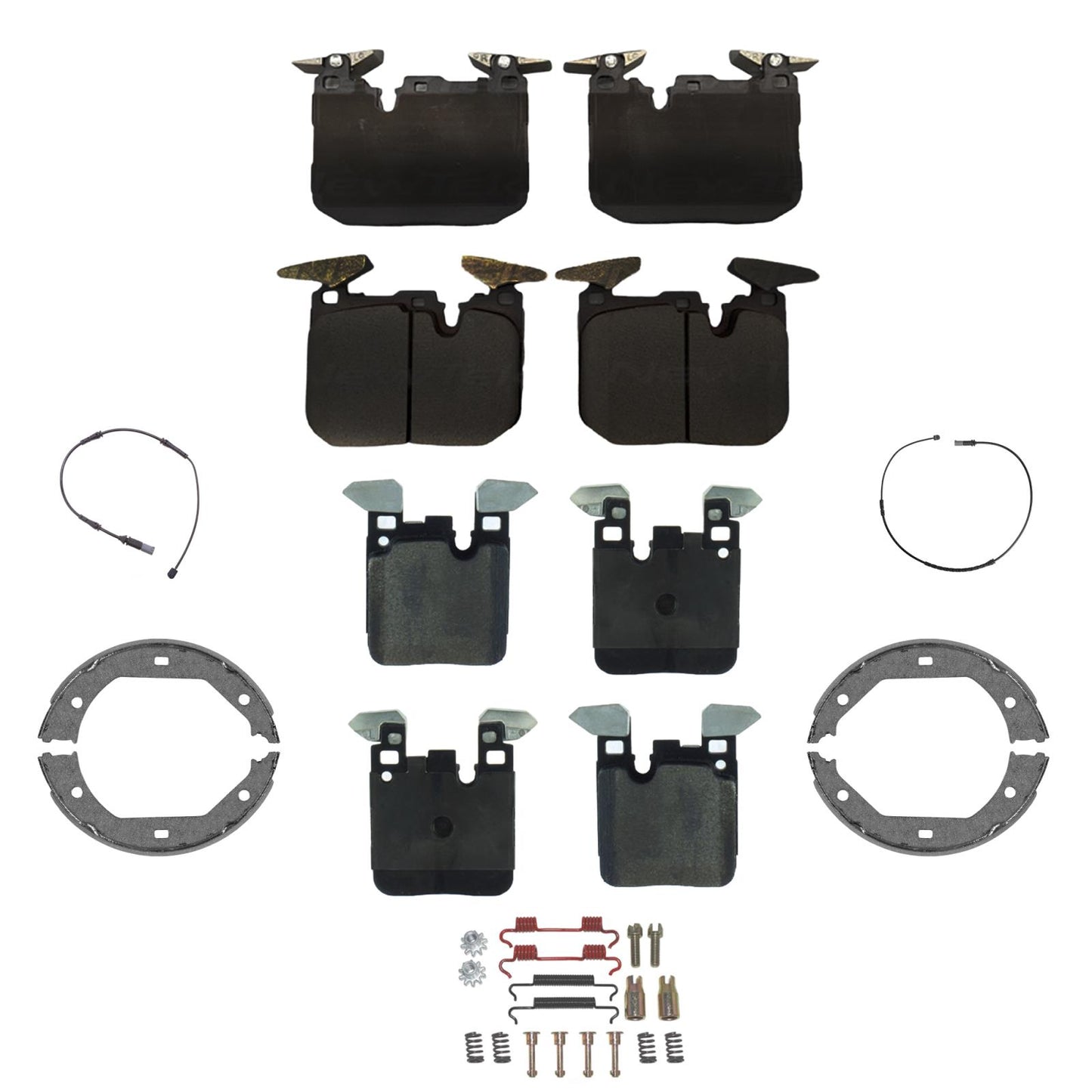 Front & Rear Disc Brake Pads Parking Shoes for BMW 435i 2014 2016 Blue Caliper