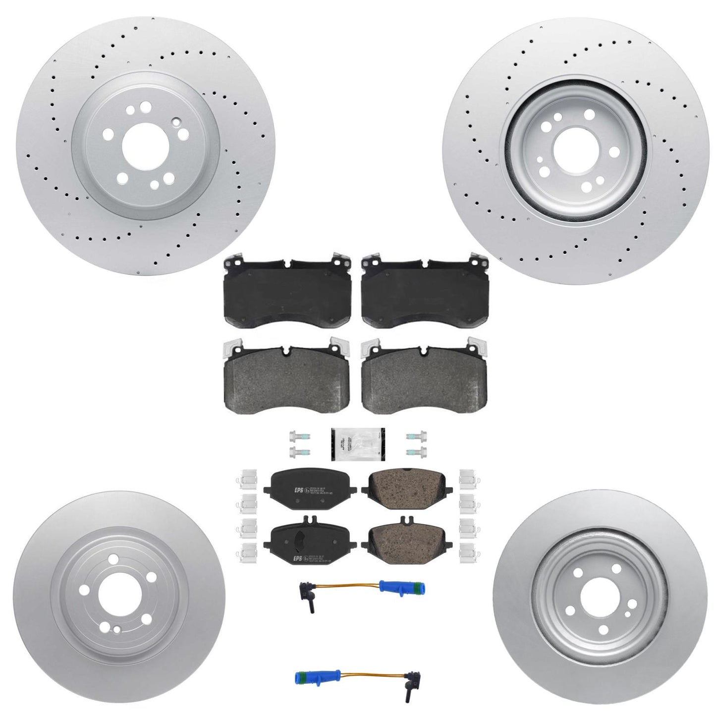 Front & Rear Brake Rotors & EPS Brake Pads For Mercedes Benz GLE450 2020-2025