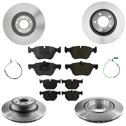 Front & Rear Carbon Coated Rotors & EPS Brake Pads For BMW 330i & 330xi 2006