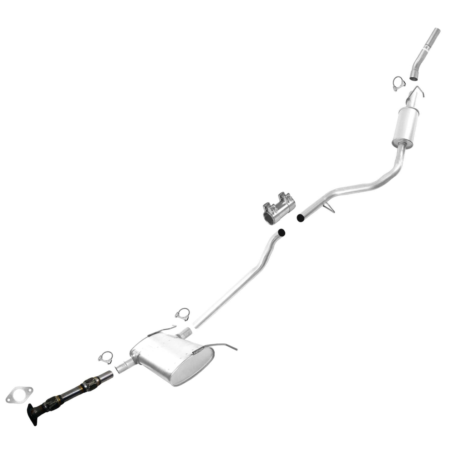 Compatible con sistema de tubo de escape silenciador de tubo flexible Ford Windstar 1999-2003, fabricado en EE. UU.