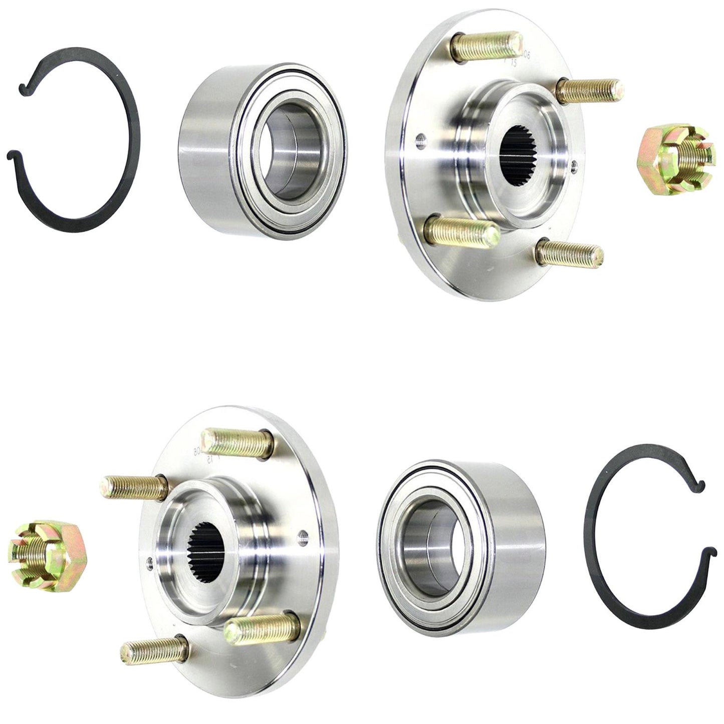 2 Left Right Front Hub & Hub Bearing Kit for Hyundai Sonata 1999 2000 2001 2002