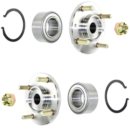 2 Left Right Front Hub & Hub Bearing Kit for Hyundai Sonata 1999 2000 2001 2002