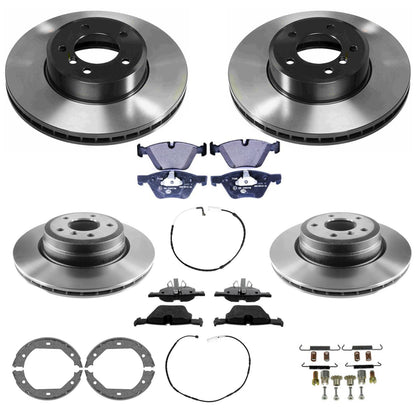 Front & Rear Carbon Coated Rotors EPS Brake Pads & Shoes For BMW 335xi 2007