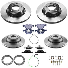 Front & Rear Carbon Coated Rotors EPS Brake Pads & Shoes For BMW 330i 2006