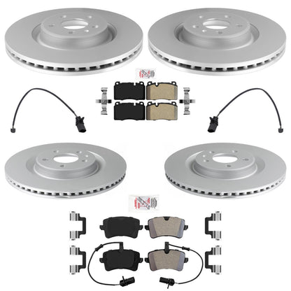 Front Rear Disc Brake Rotors & AME Brake Pads for Porsche Macan 2.0L 2017-2020