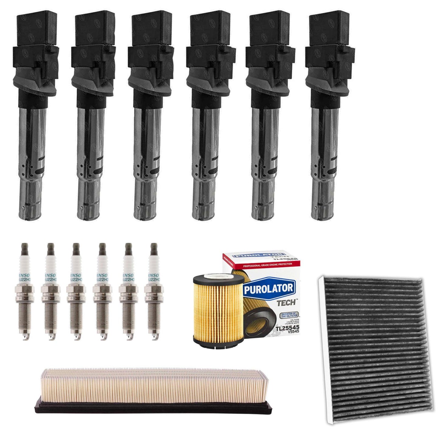 Ignition Coil Spark Plugs Tune Up kit For Volkswagen Touareg 3.6L 2009 2012 2017