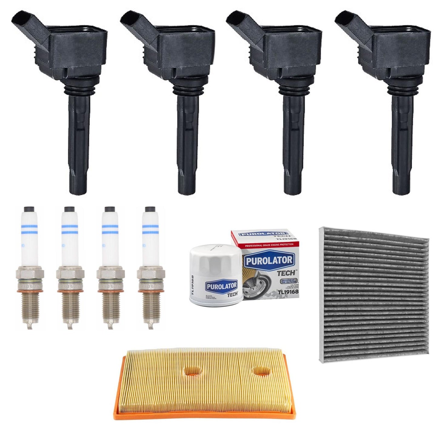 Ignition Coils Spark Plugs Tune Up Kit For Audi A3 Sportback E-tron 1.4L 16-18