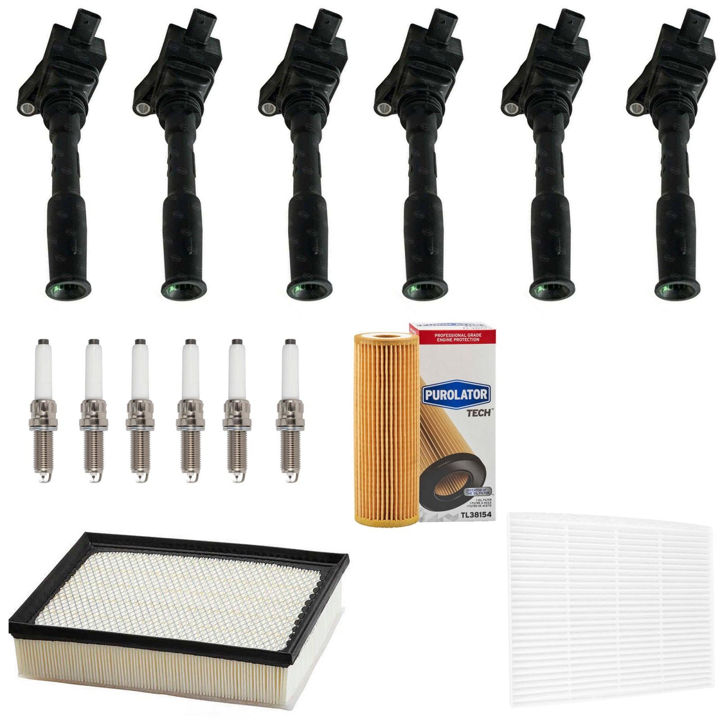 Ignition Coil Spark Plugs Tune Up Kit For Ford Edge 2.7L 2019 2020 2021 2023