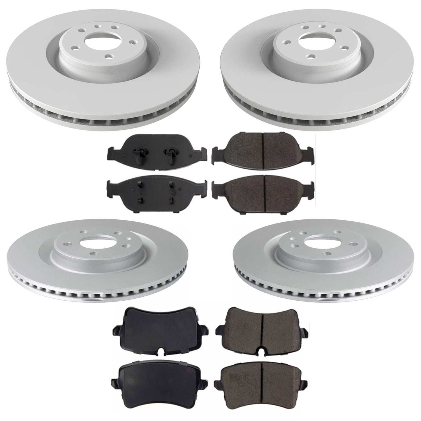 Front Rear Disc Brake Rotors & Brake Pads for Audi A6 Quattro Supercharged 12-18