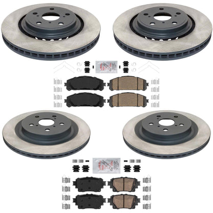 Front Rear Disc Brake Rotors Ceramic Pad for Toyota Grand Highlander TX350 24-26