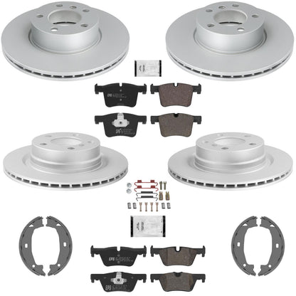 Front Rear Disc Brake Rotors & Euro R90 Brake Pads for BMW 320i Sedan 2013-2018