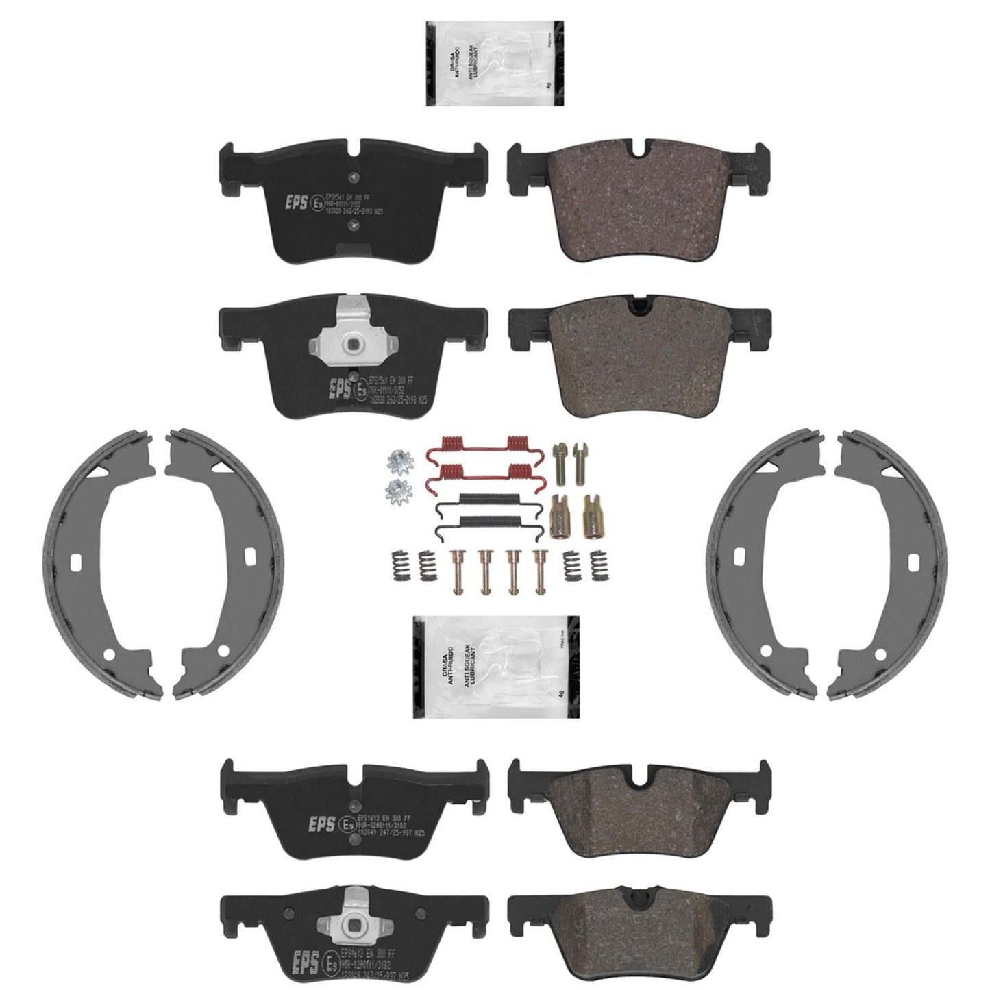 Front and Rear Euro R90 Brake Pads Parking Shoes for BMW 320i Sedan 2013-2018