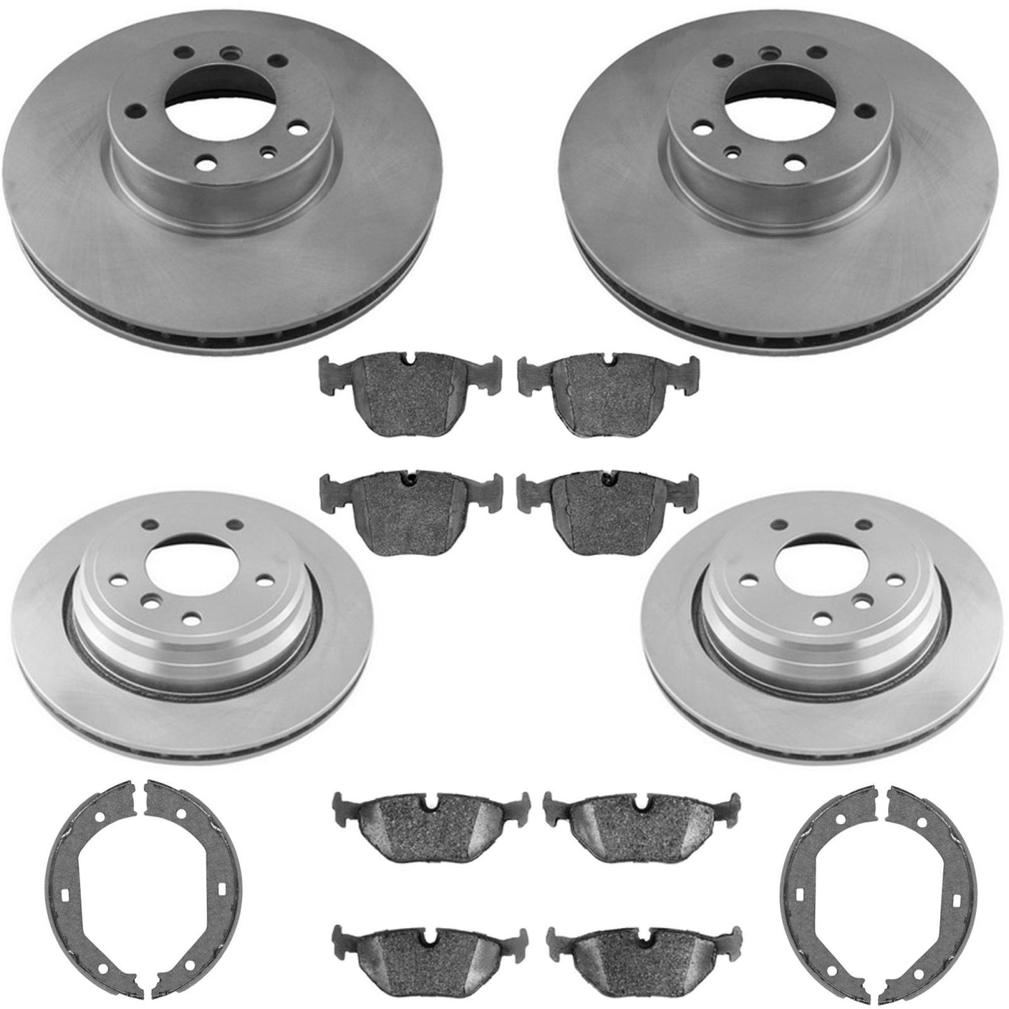 Front Rear Disc Brake Rotors & Ceramic Pads for BMW 530i 540i 2001 2002 2003