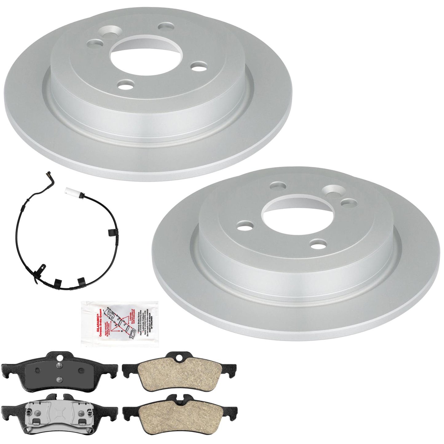 Rear Coated Disc Brake Rotors & Euro Brake Pads for Mini Cooper 2002 2003 2006