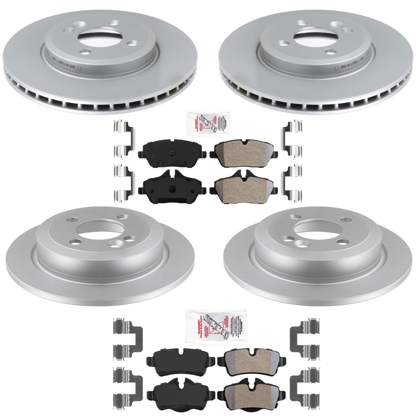 Front Rear Disc Brake Rotors AME Disc Brake Pads for Mini Cooper Base 2011-2015