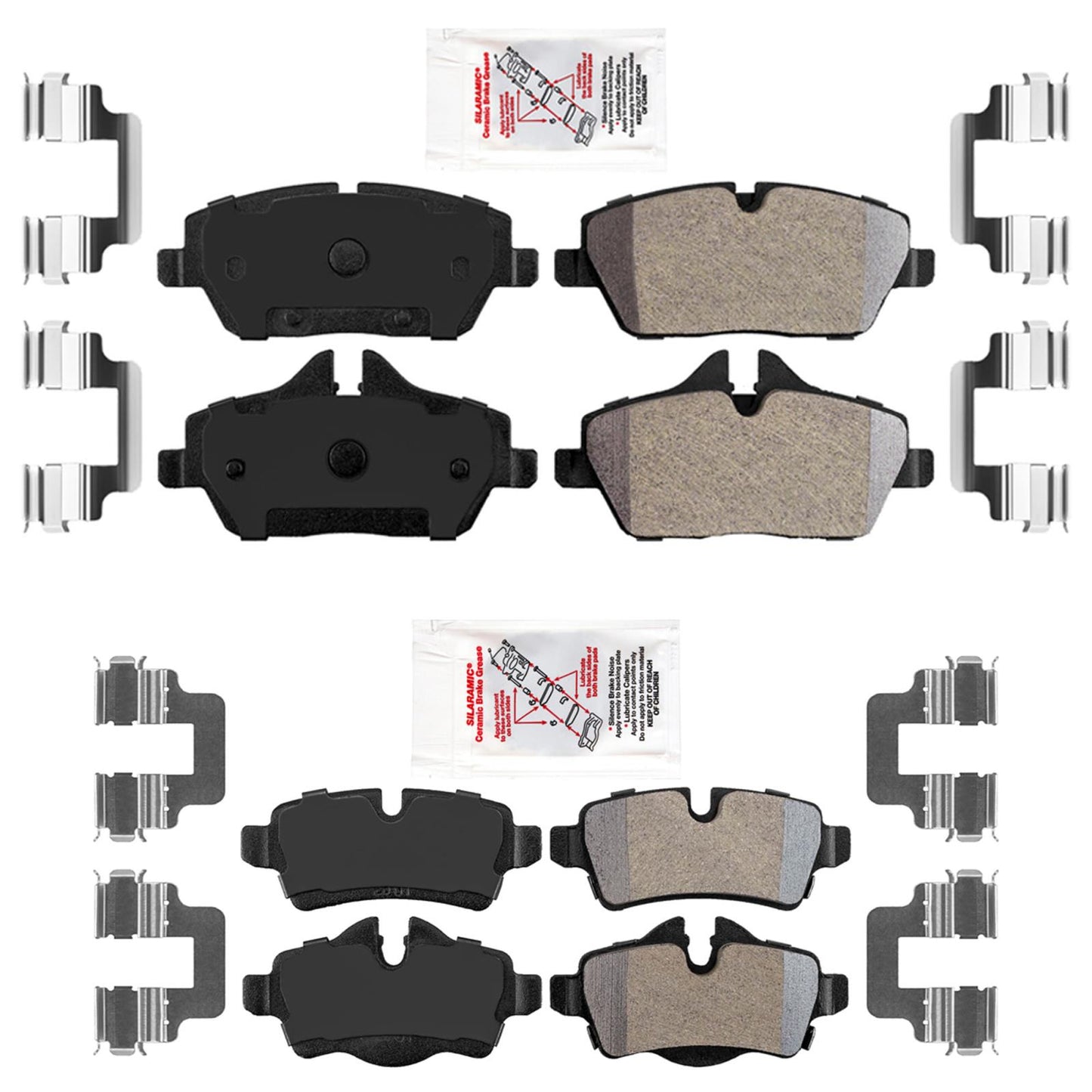 Front and Rear AME Disc Brake Pads for Mini Cooper Base 2011 2012 2013 2014 2015