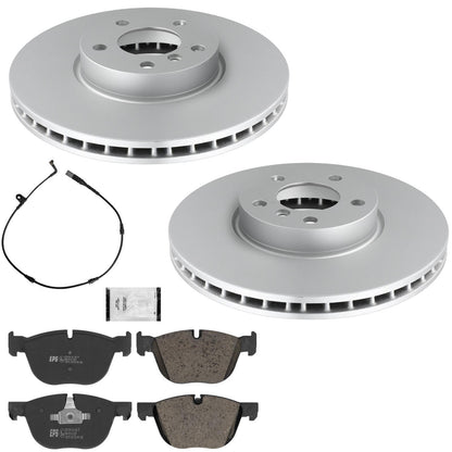 Front GEO Coated Rotors & Euro Brake Pads for BMW X5 xDrive 35i 2011 2016 2018