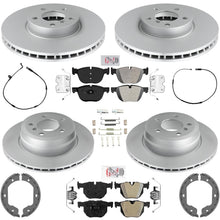 Front & Rear GEO Coated Rotors & AME Brake Pads for BMW X5 xDrive 35i 2011-2018 - Photo 1