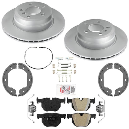 Rear Disc Brake Rotors & AME Brake Pads Shoes for BMW X5 xDrive 35i 2011-2018