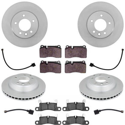 Front Rear Disc Brake Rotors & Euro Brake Pads for Volkswagen Touareg 2011-2017