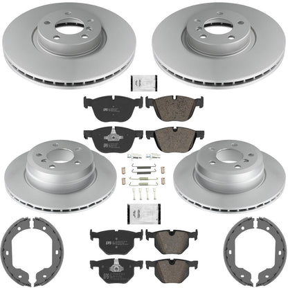 Front & Rear GEO Coated Rotors & Euro Brake Pads for BMW X5 Plug-In Hybrid 16-18