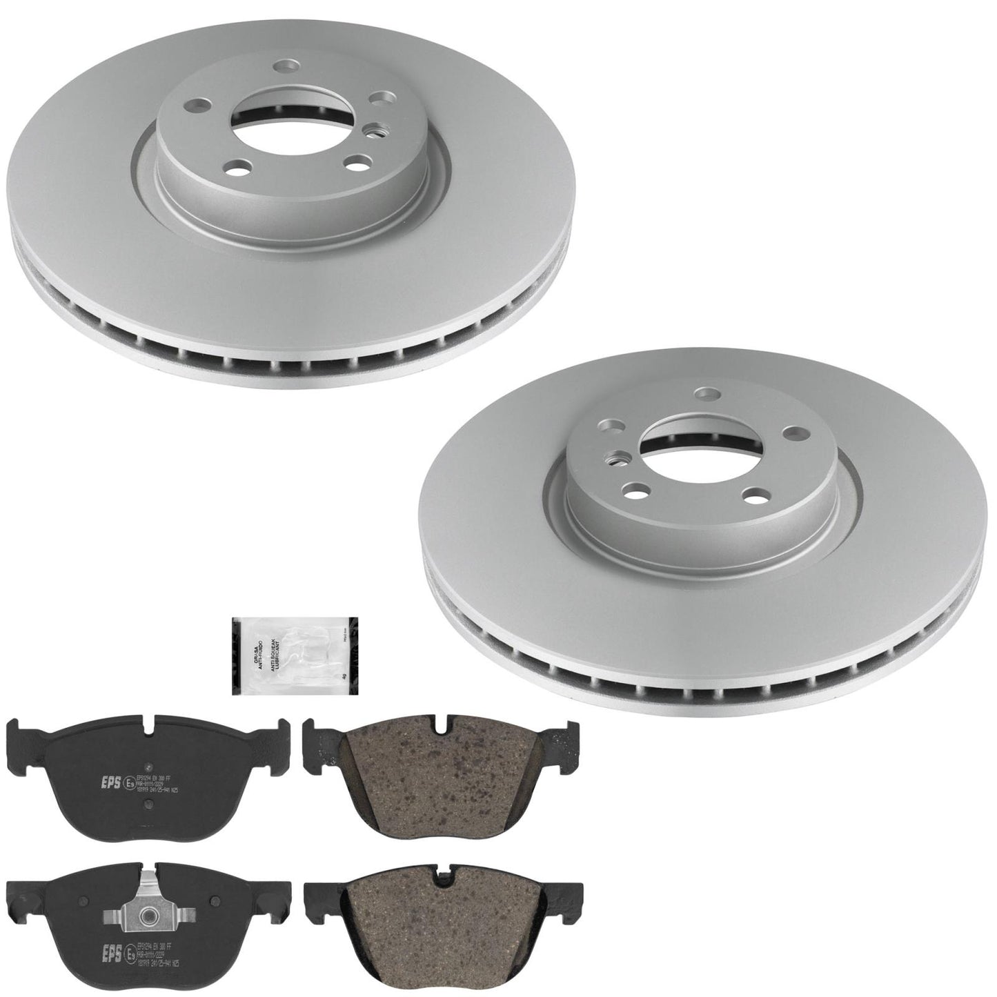 Front GEO Coated Rotors & Euro Brake Pads for BMW X5 Plug-In Hybrid 2016-2018