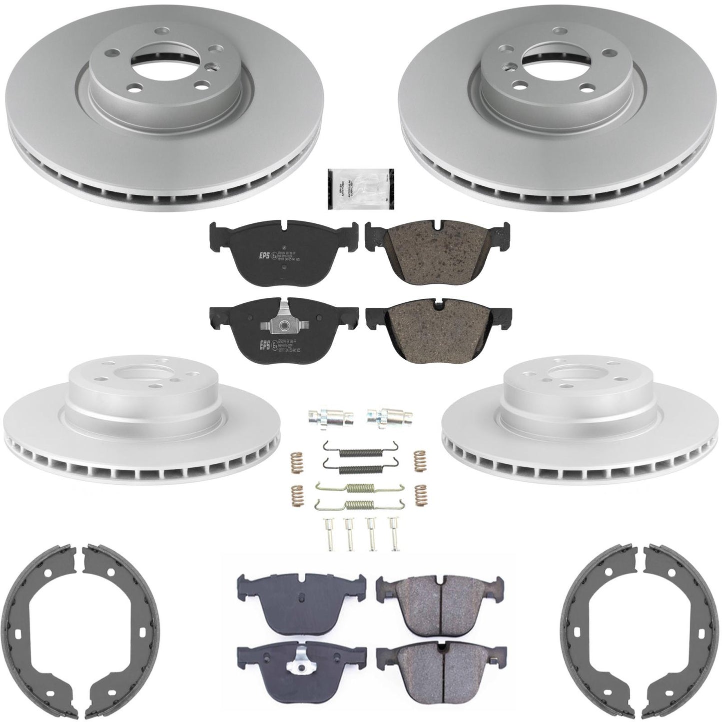 Front & Rear GEO Coated Rotors & Euro Brake Pads for BMW X6 3.0L 2008 2009